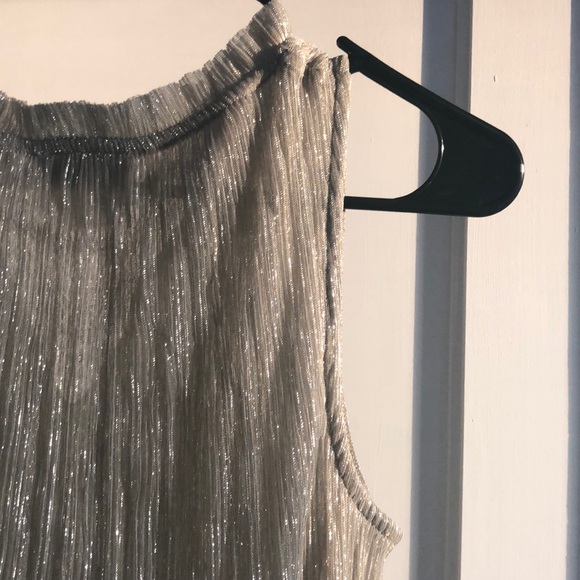 Silver (subtly iridescent) Anthropologie top - Picture 4 of 4